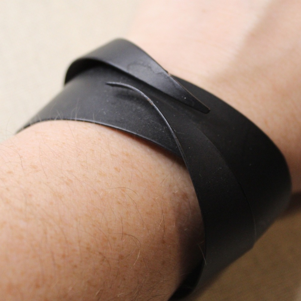Architectural Cuff Bracelet Matte Black Sculptural Minimalist Wide Avant-Garde